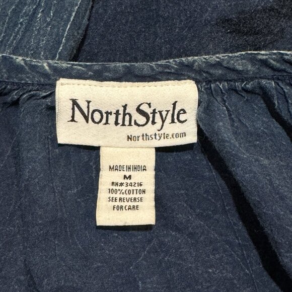 Vintage 90s North Style Denim Chambray Shirt M Mineral Wash Embroidered Western - Picture 6 of 8